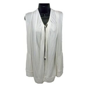 Athleta Vest XS White Mindset Open‎ Front Tassels Pockets Wrap Jacket Outdoor